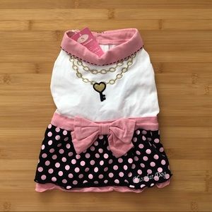 DOG | Pink, Cream & Black Polka Dot Skirt/Outfit